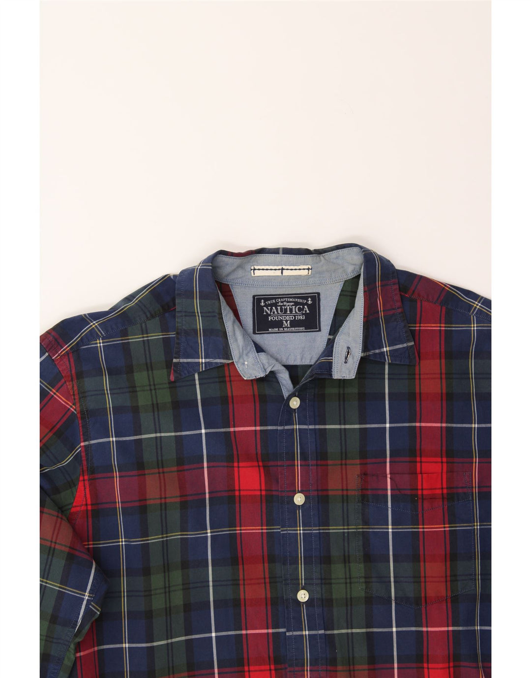 NAUTICA Mens Shirt Medium Red Check Cotton Vintage Nautica and Second-Hand Nautica from Messina Hembry 