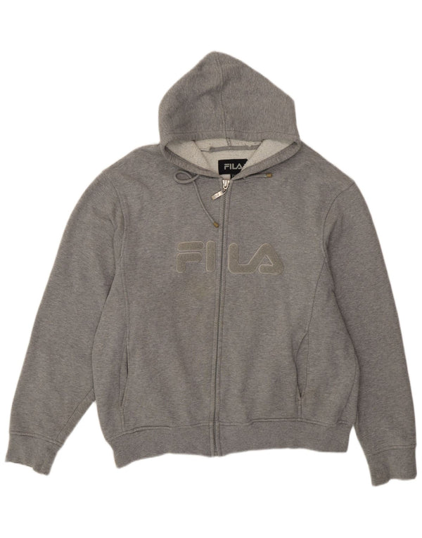 Maglione con cappuccio e zip grafica da donna Fila UK 20 2XL Cotone grigio