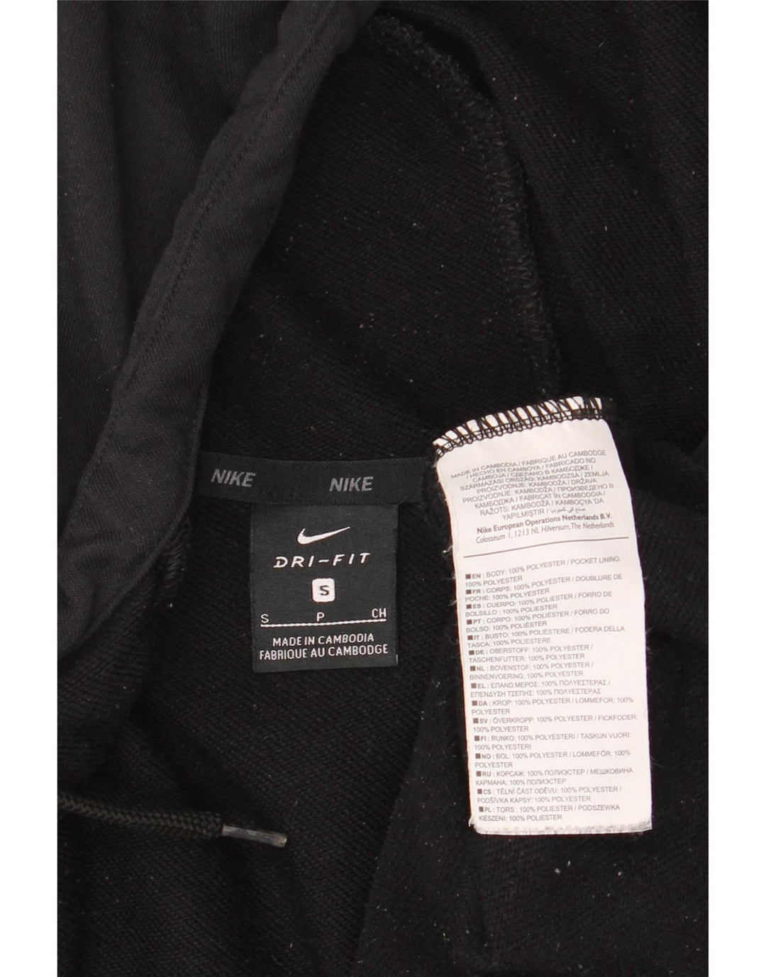 Felpa con cappuccio e zip grafica Nike Dri Fit da uomo piccola in poliestere nero