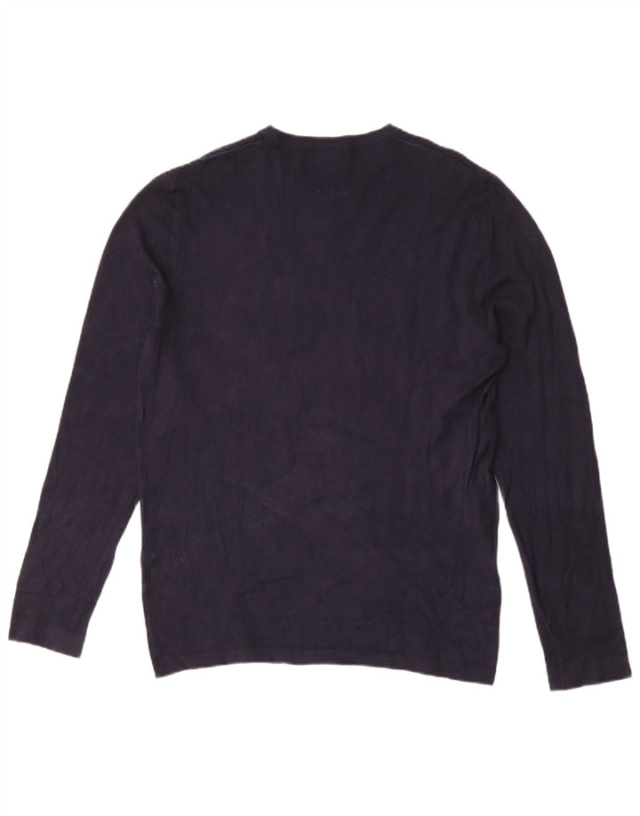 Maglione maglione girocollo da uomo Zara grande blu navy