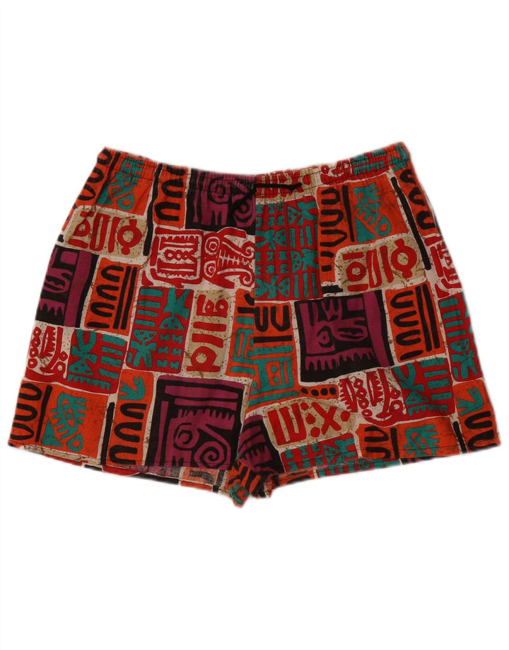 Pantaloncini vintage da uomo XL W38 in cotone patchwork multicolore