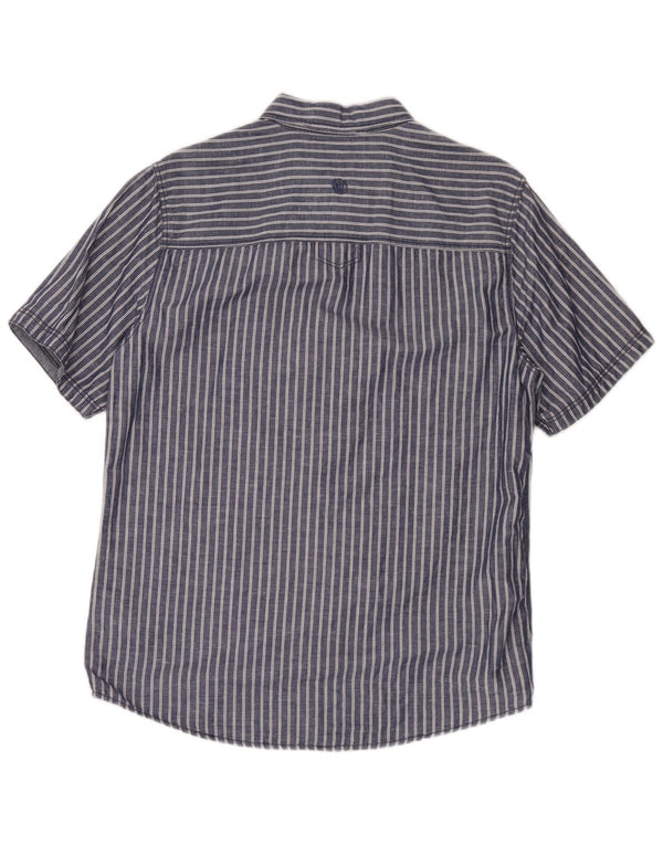 Camicia a maniche corte da uomo Fat Face piccola in cotone a righe blu