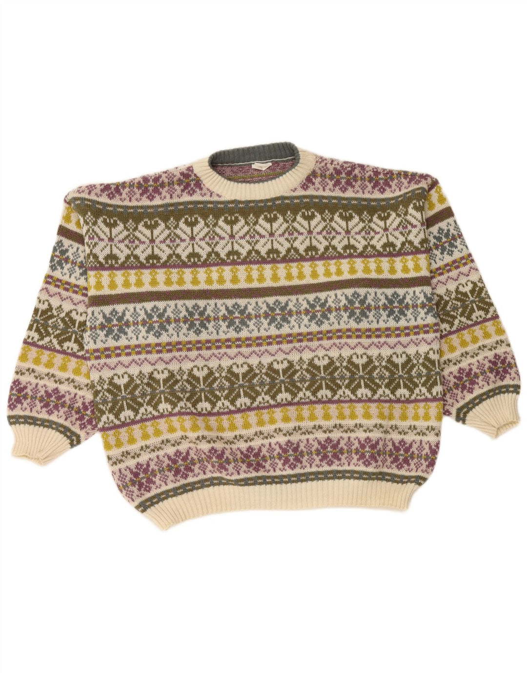 Maglione maglione girocollo da uomo VINTAGE XL multicolore Fair Isle