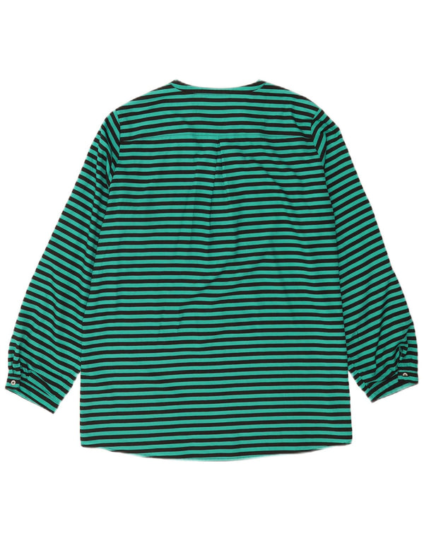 Top tunica a maniche lunghe da donna Calvin Klein UK 16 Large Green Striped