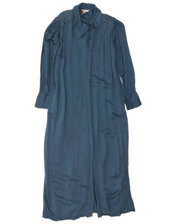 Massimo Dutti Abito maxi camicia da donna EU 38 Viscosa medio blu navy