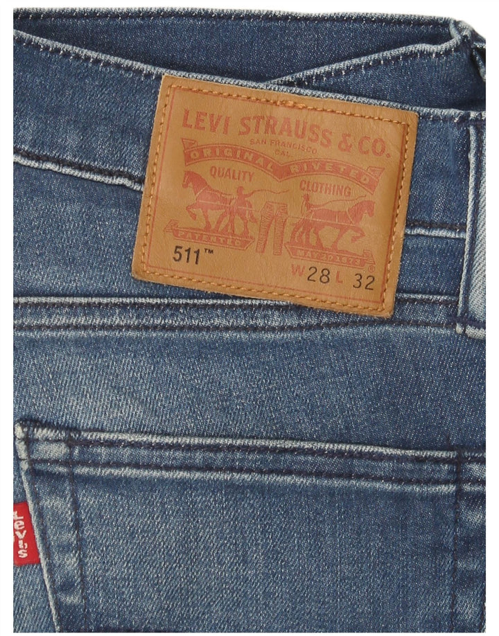LEVI'S Jeans 511 Slim da Donna W28 L32 Blu Cotone