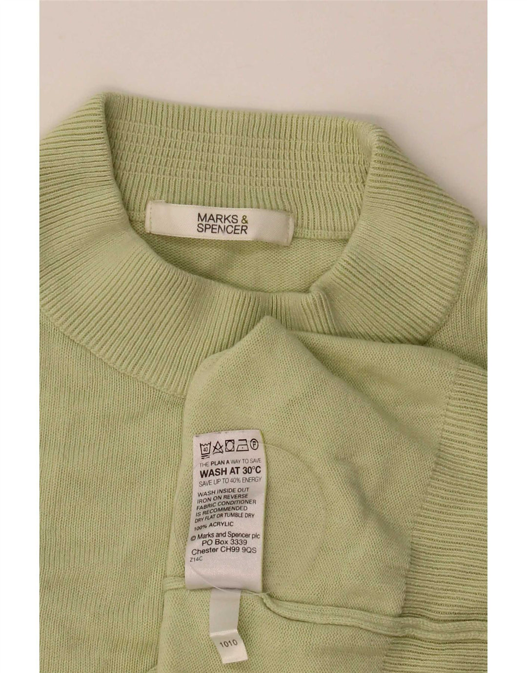Maglione a collo alto corto da donna Marks & Spencer UK 12 Verde medio