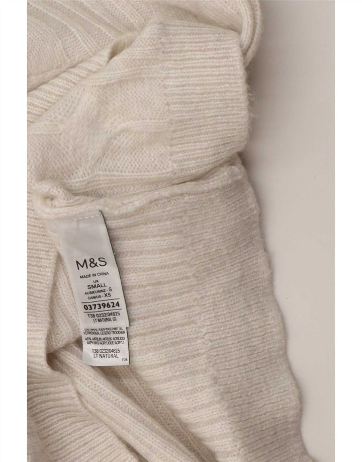 Maglione maglione oversize con scollo a barca da donna Marks & Spencer UK 10 piccolo bianco