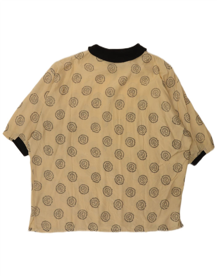 Camicia pullover a maniche corte da uomo ONE WAY XL in viscosa geometrica beige