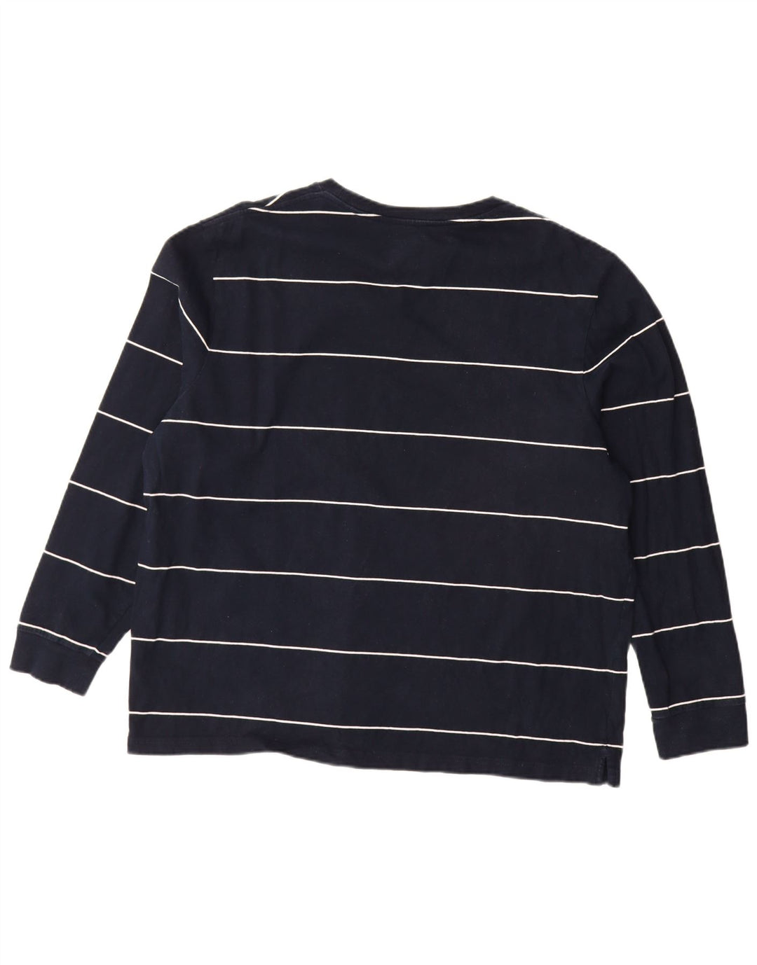 MARKS & SPENCER Top da uomo a maniche lunghe 2XL cotone a righe blu navy