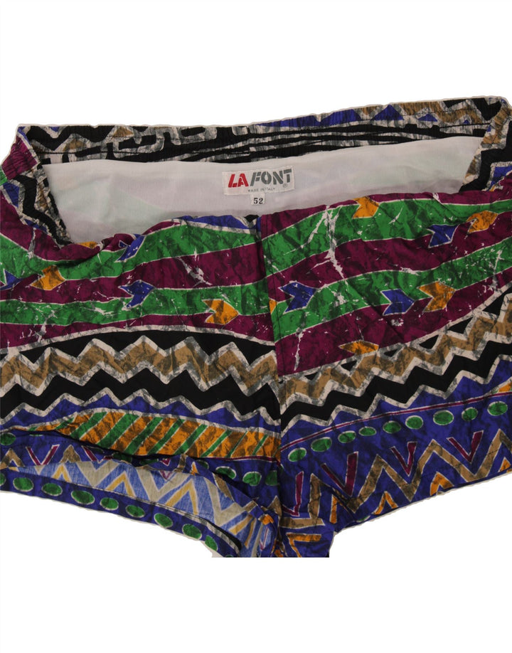 VINTAGE Womens Casual Shorts IT 52 2XL Multicoloured Cotton Vintage Vintage and Second-Hand Vintage from Messina Hembry 