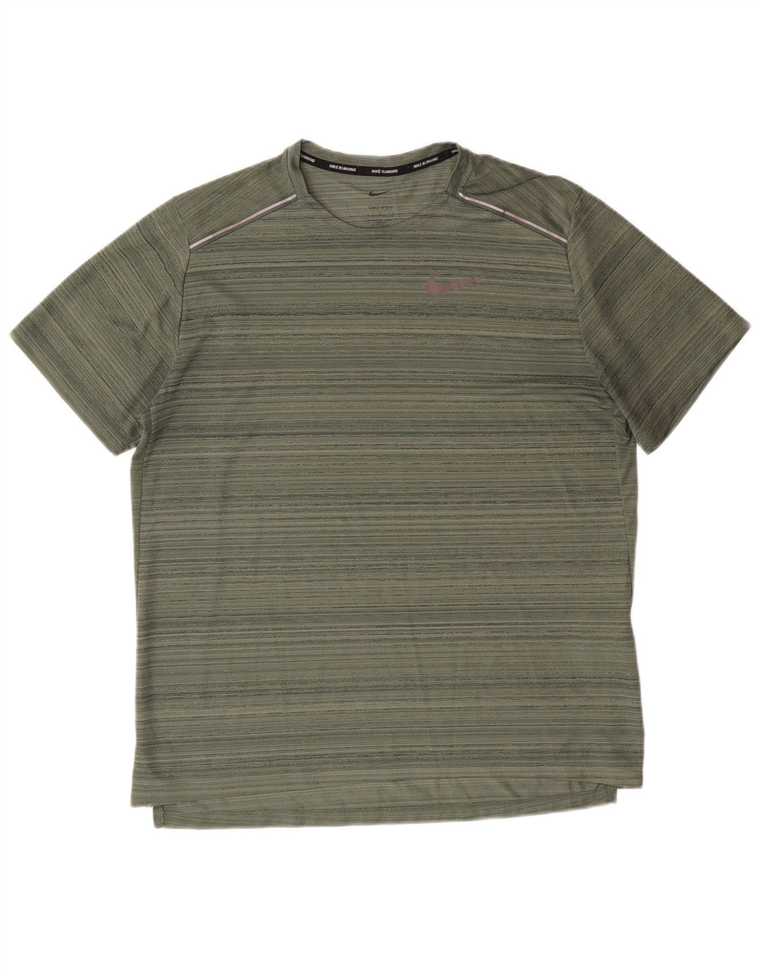 T-shirt Nike da uomo Dri Fit in poliestere a righe grandi verdi