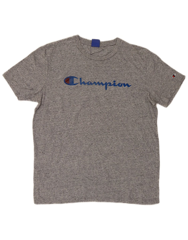 T-shirt grafica da uomo Champion Top grande grigio chiazzato
