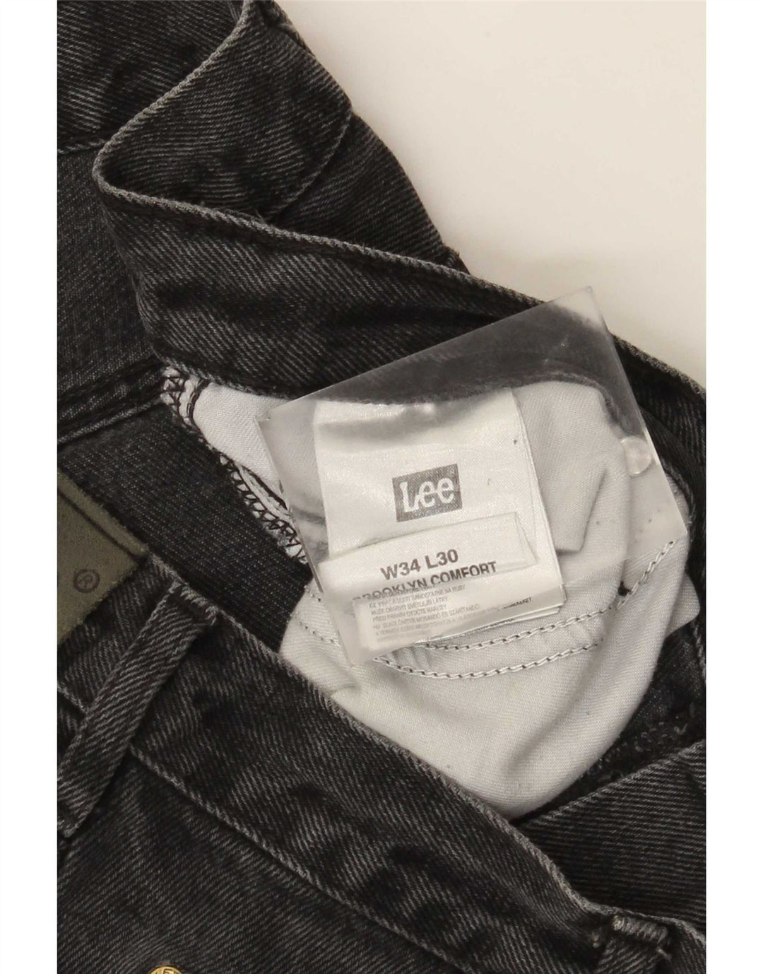Jeans dritti da uomo Lee Brooklyn W34 L30 cotone grigio
