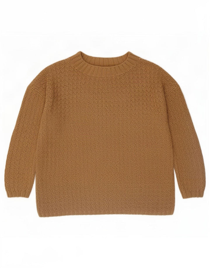 Maglione vintage da uomo con collo alto e maglione grande marrone