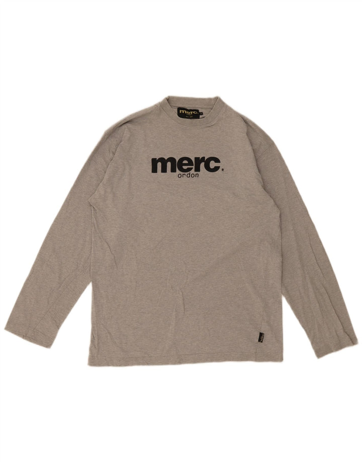 Merc Maglietta grafica da uomo a maniche lunghe XL in cotone grigio