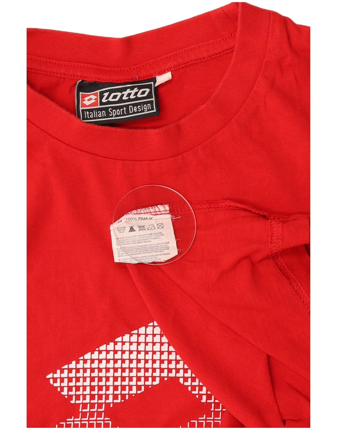 T-shirt grafica da uomo Lotto Top piccola in cotone rosso