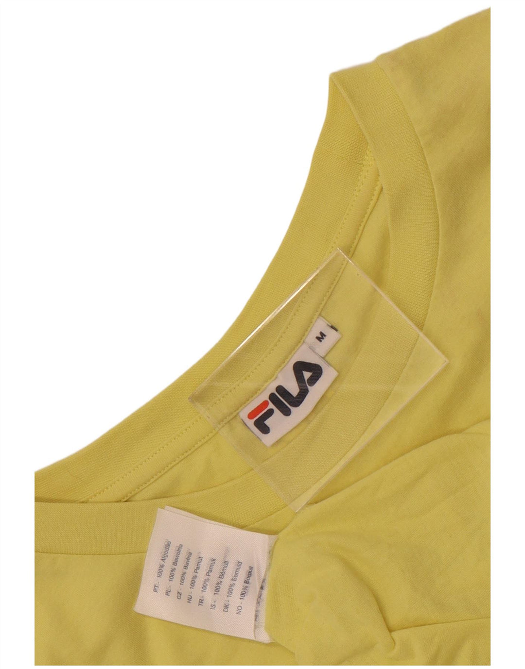 T-shirt grafica da uomo Fila Top in cotone color block giallo medio