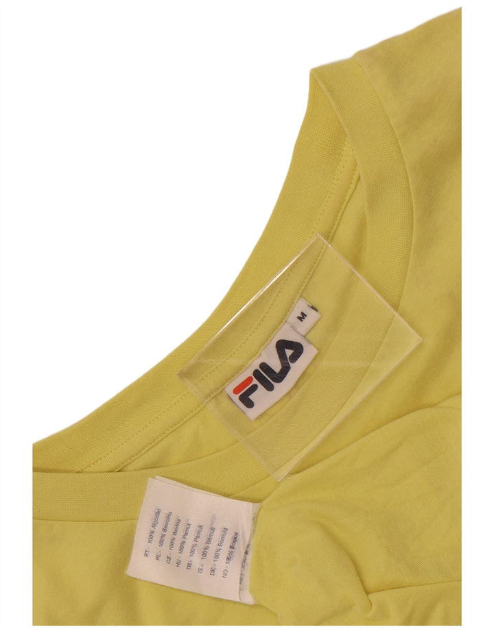 T-shirt grafica da uomo Fila Top in cotone color block giallo medio