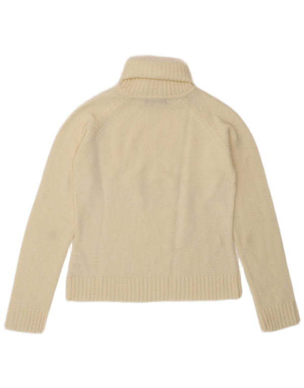 Maglione corto da donna Zara con collo alto UK 14 grande acrilico bianco sporco