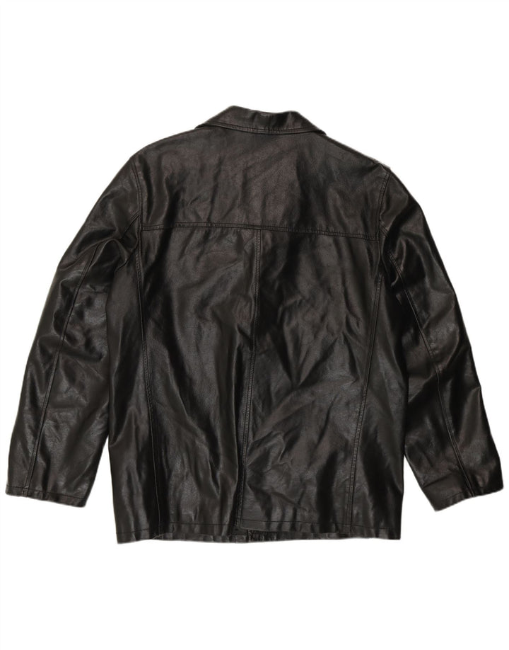 Giacca in pelle vintage da uomo UK 38 in pelle nera media