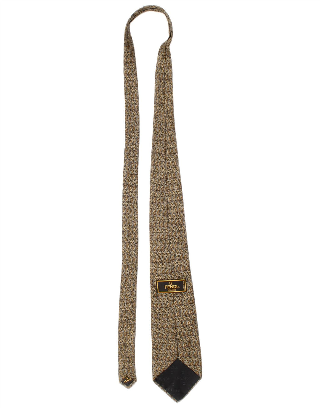 Cravatta Uomo Fendi Taglia Unica Seta Paisley Beige