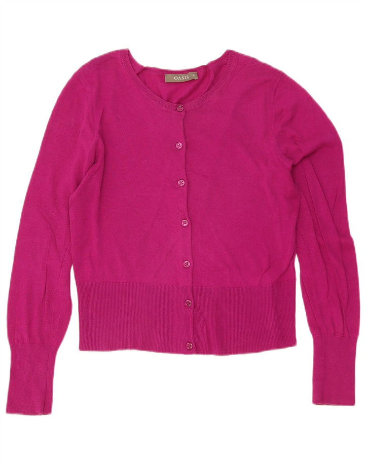 Maglione cardigan da donna Oasis UK 12 Cotone rosa medio
