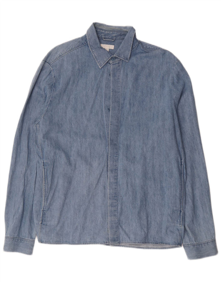Camicia di jeans da uomo Cos grande in cotone blu