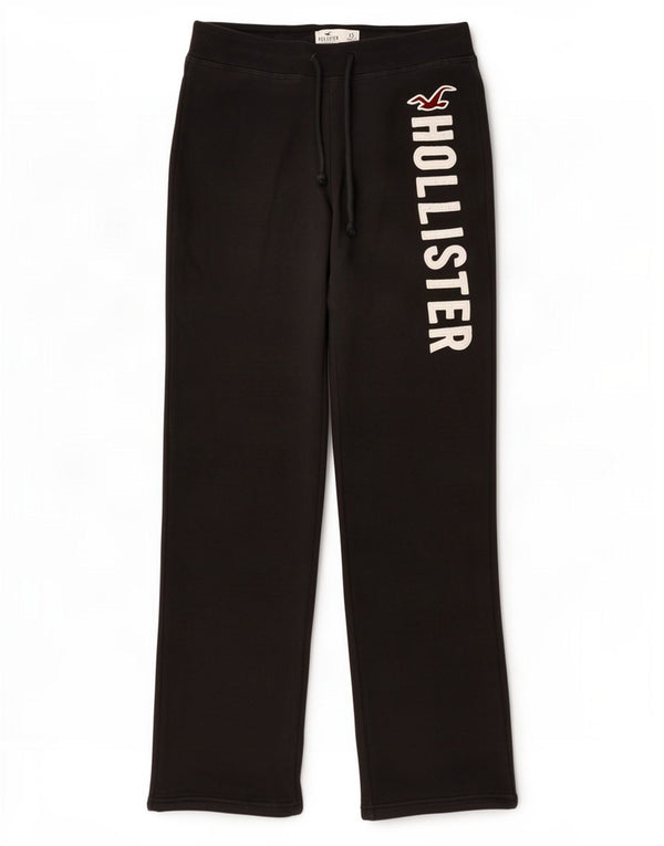 Pantaloni da tuta con grafica Hollister da donna UK 6 XS cotone nero