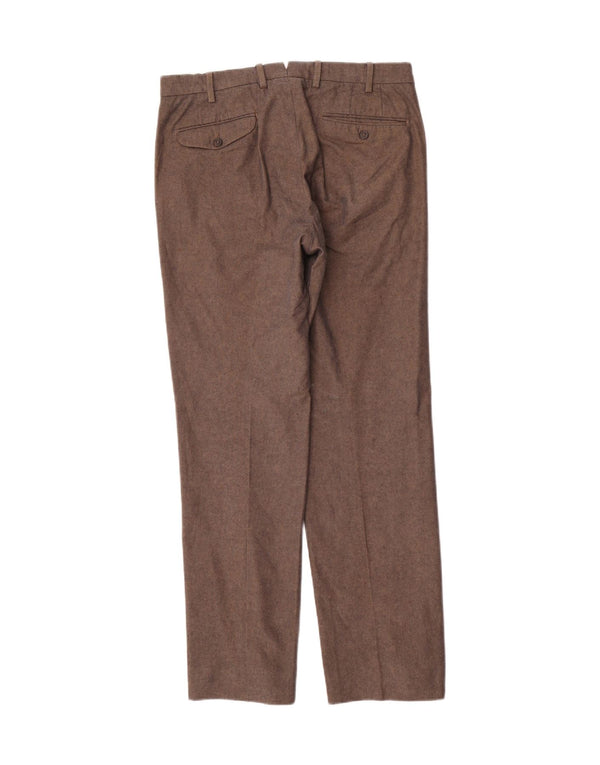 Pantaloni da abito da uomo Massimo Dutti EU 40 Medium W31 L31 Marrone a spina di pesce