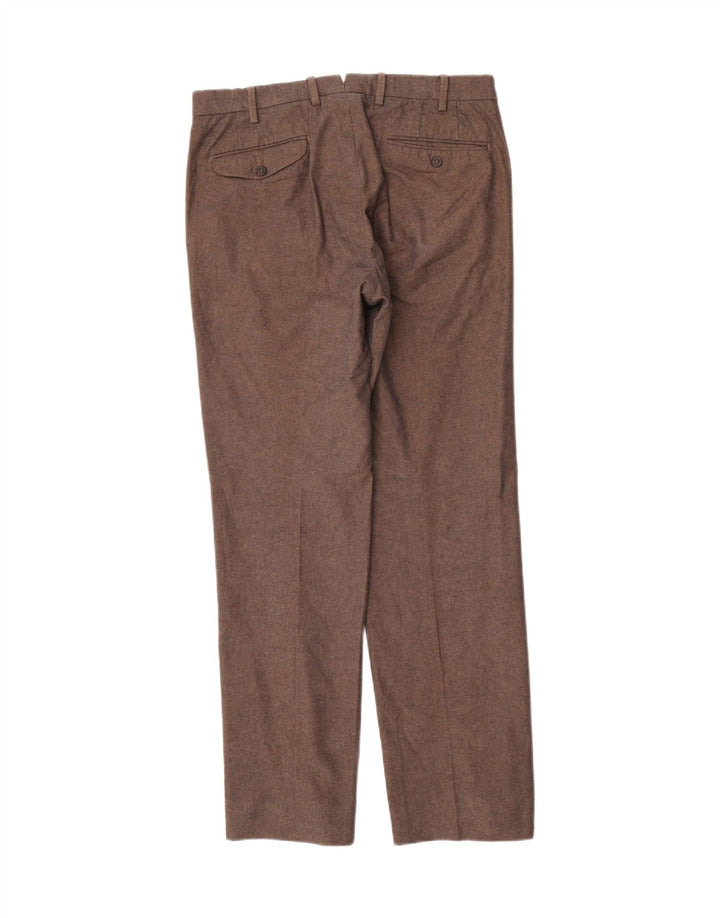 Pantaloni da abito da uomo Massimo Dutti EU 40 Medium W31 L31 Marrone a spina di pesce