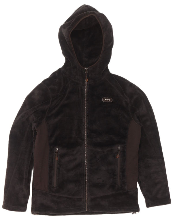 Giacca in pile con cappuccio da uomo Brugi UK 40 Large in poliestere color block nero
