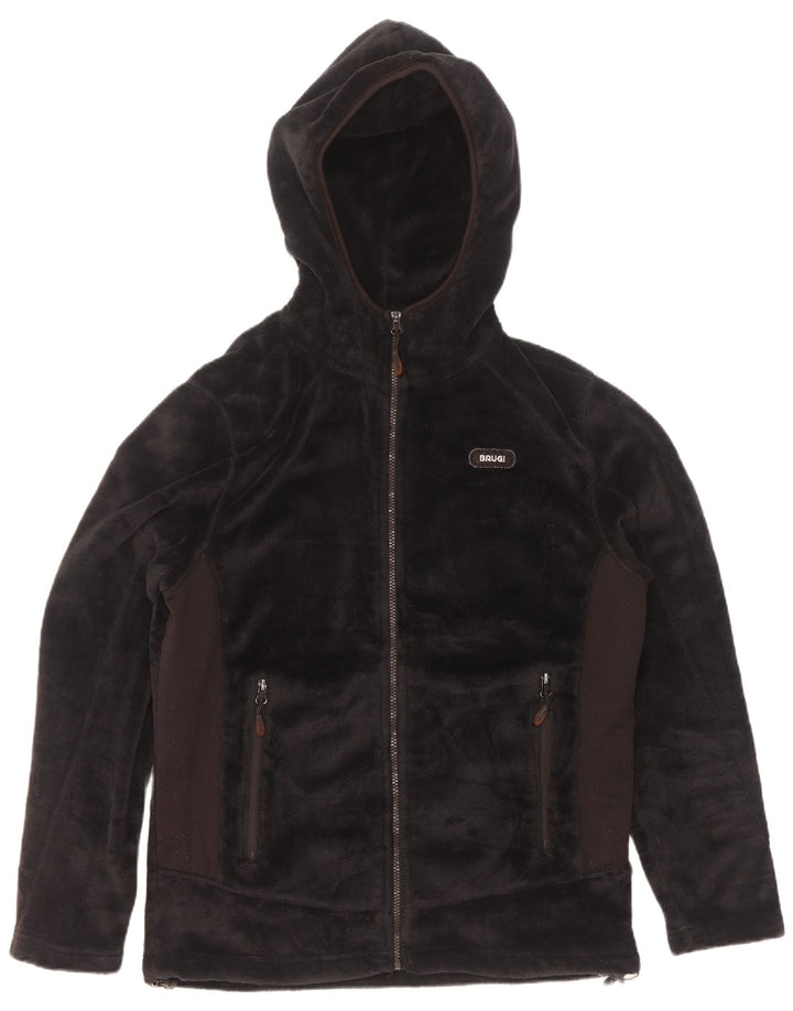 Giacca in pile con cappuccio da uomo Brugi UK 40 Large in poliestere color block nero