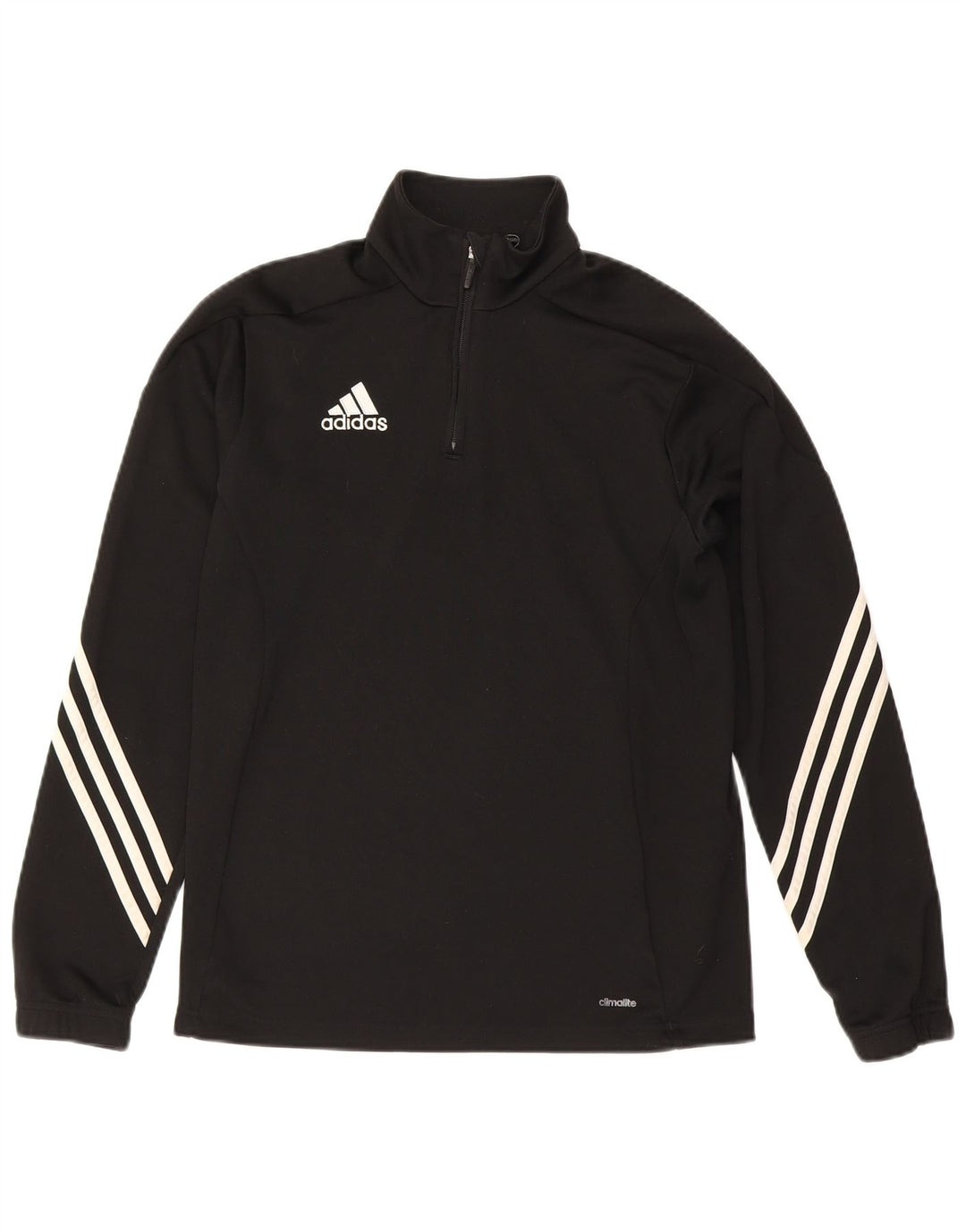 ADIDAS Mens Climalite Zip Neck Pullover Tracksuit Top Medium Black