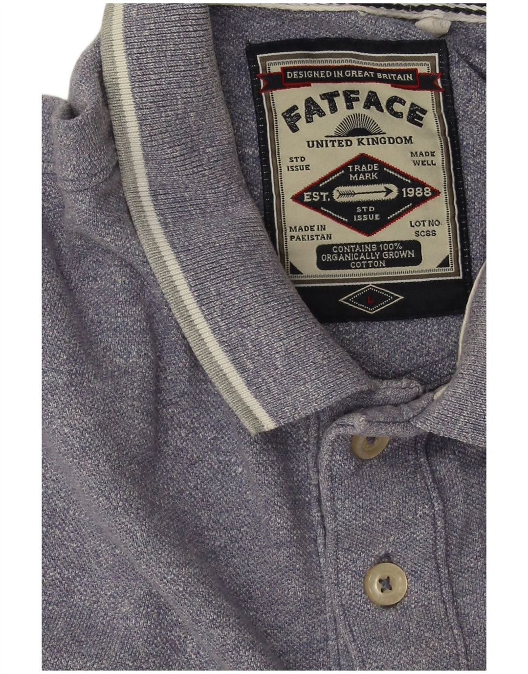 Polo da uomo Fat Face grande in cotone blu