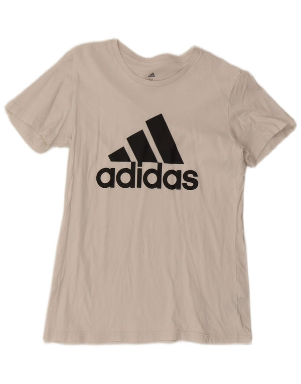 T-shirt grafica Adidas da donna a maniche corte UK 12/14 Medium White Sports