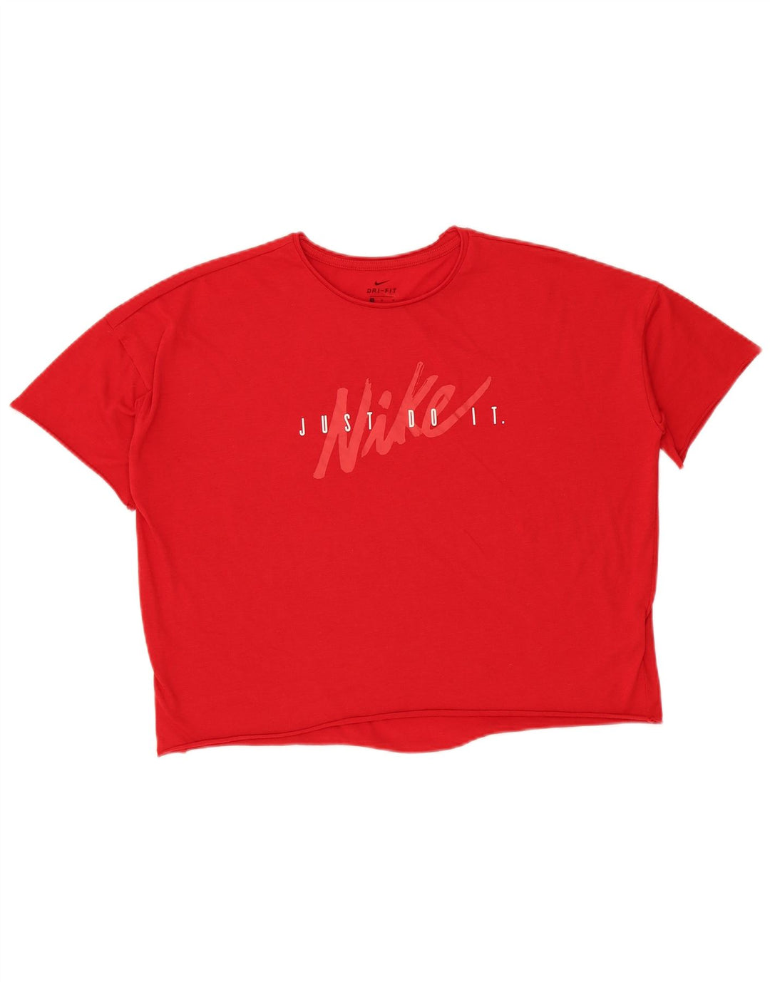 T-shirt grafica oversize corta Nike Dri Fit da donna, taglia UK 14, rossa media