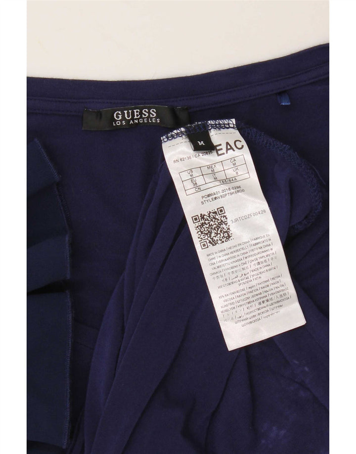 Guess Camicetta da donna Top UK 8 Small Blu navy Colourblock Rayon