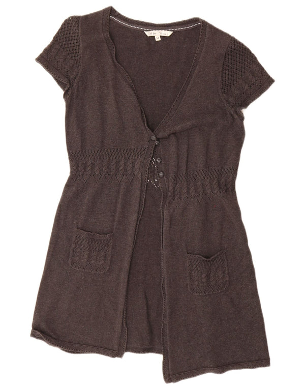 Maglione cardigan a maniche corte a maniche lunghe da donna Fat Face UK 12 Grigio medio