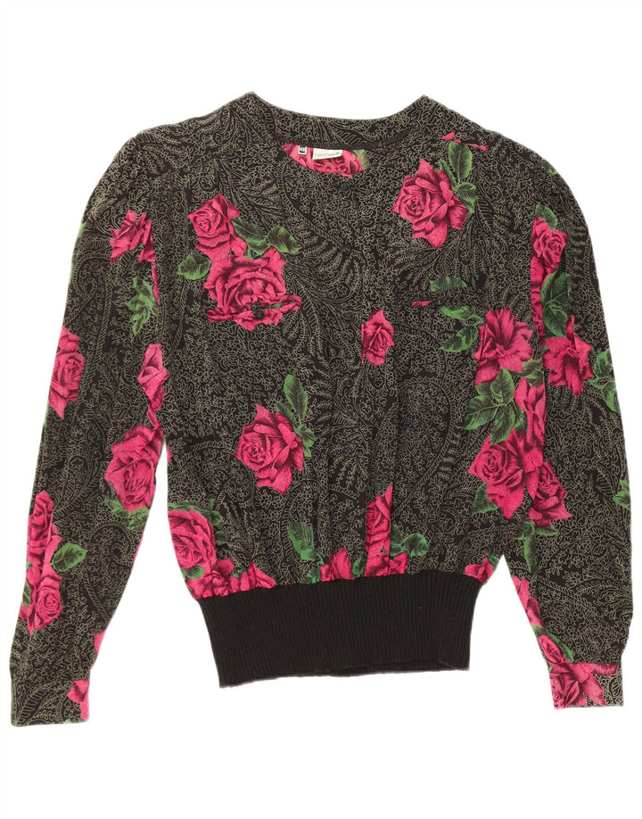 Camicetta a maniche lunghe da donna FERRETTI IT 48 XL Seta floreale nera