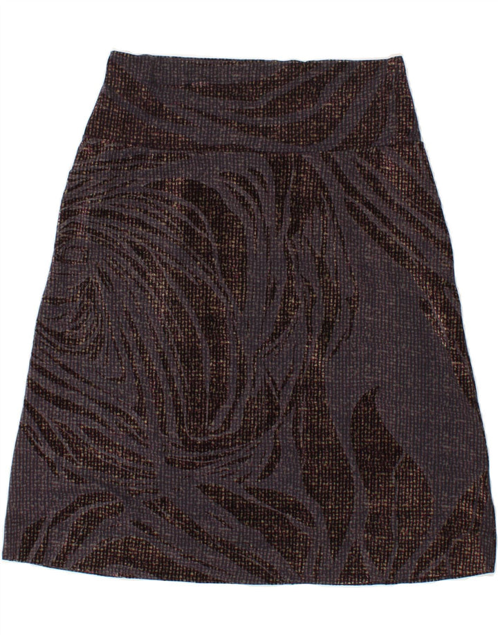 VINTAGE Womens Abstract Pattern A-Line Skirt IT 42 Medium W30 Navy Blue Vintage Vintage and Second-Hand Vintage from Messina Hembry 
