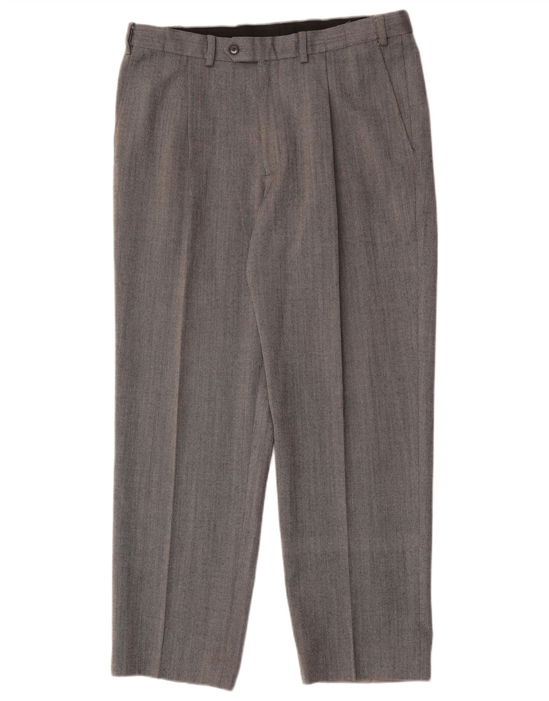 Pantaloni da abito dritti Performance da uomo Marks & Spencer W34 L29 Lana grigia