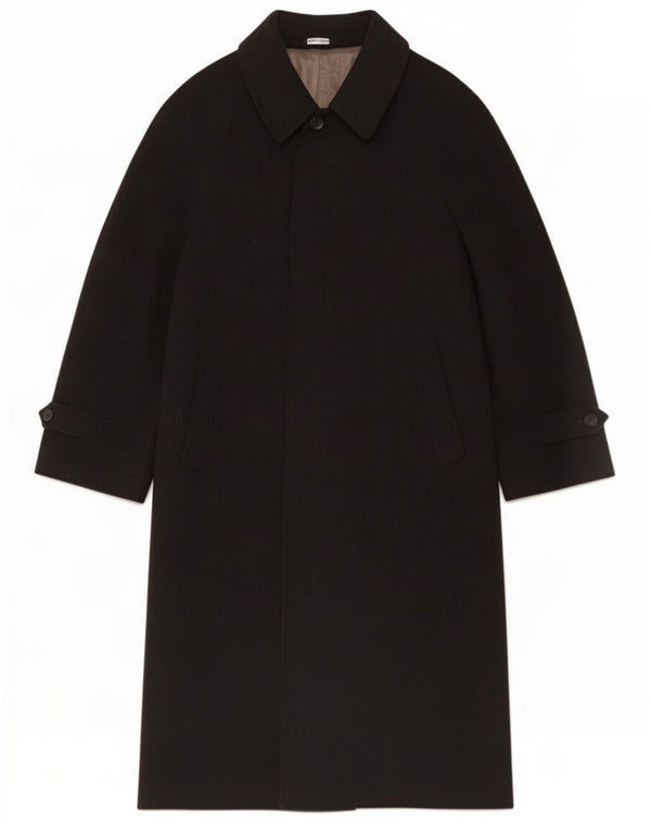 Tagliente Mens Overcoat IT 50 Large Black Virgin Wool