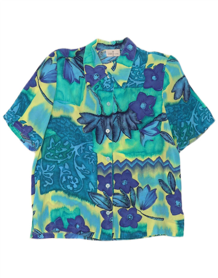 Camicetta camicia a maniche corte da donna VINTAGE EU 38 medio multicolore floreale
