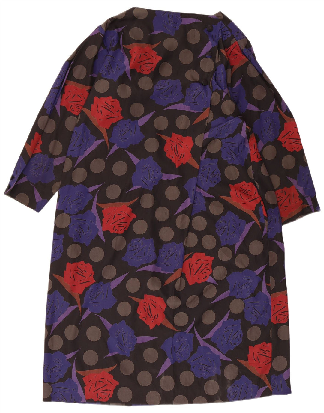 Abito da tenda vintage a maniche lunghe da donna IT 44 Medio floreale multicolore