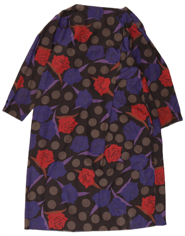 Abito da tenda vintage a maniche lunghe da donna IT 44 Medio floreale multicolore