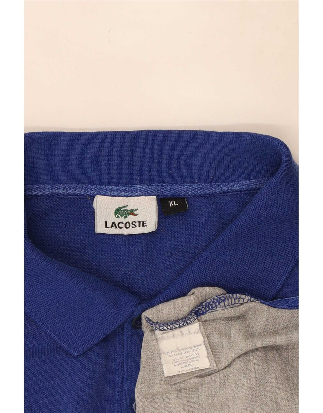 Polo da uomo Lacoste XL in poliestere a righe multicolore