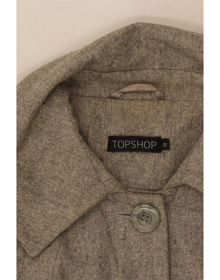 Topshop Cappotto da donna UK 12 Lana grigio medio
