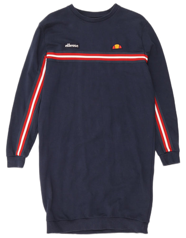 Ellesse Abito maglione oversize a maniche lunghe da donna UK 6 XS Cotone blu navy