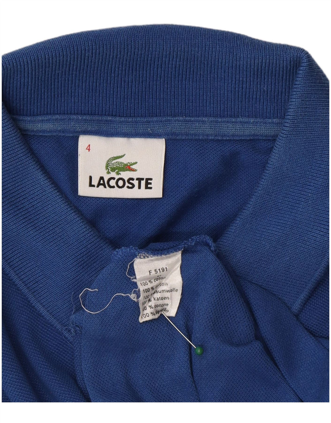 LACOSTE Mens Polo Shirt Size 4 Medium Blue Cotton